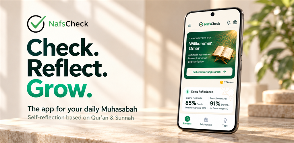 NafsCheck: Check. Reflect. Grow. – current app interface for daily Muhasaba